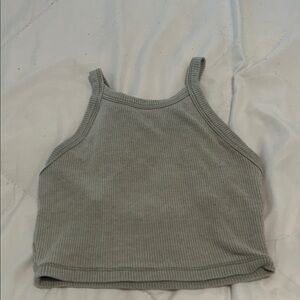 American Eagle Outfitters Gray Ribbed Tank Top
